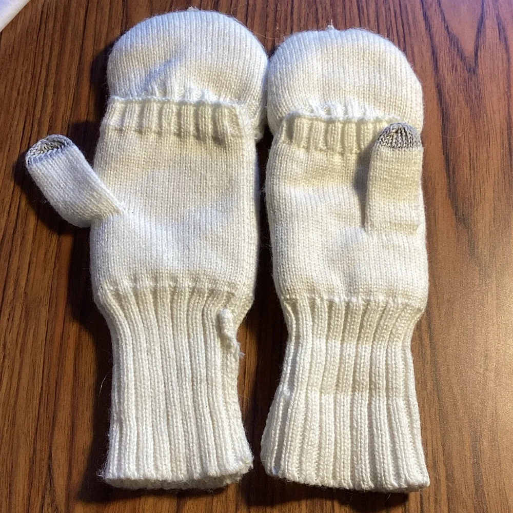 Cozy White Kids Mittens